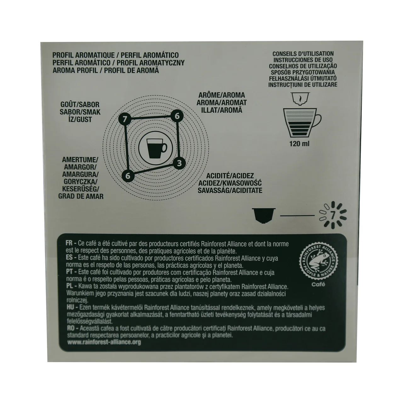 PRODUCTO ALCAMPO Café en cápsulas Lungo Intenso I7, 16 uds.