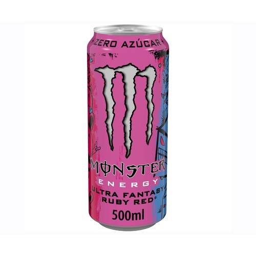 MONSTER Bebida energética ultra fantasy ruby red lata 50 cl.