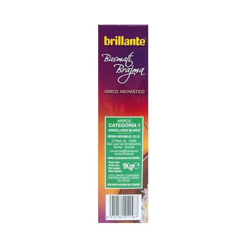 BRILLANTE Arroz Basmati Brajma 1 Kilogramo