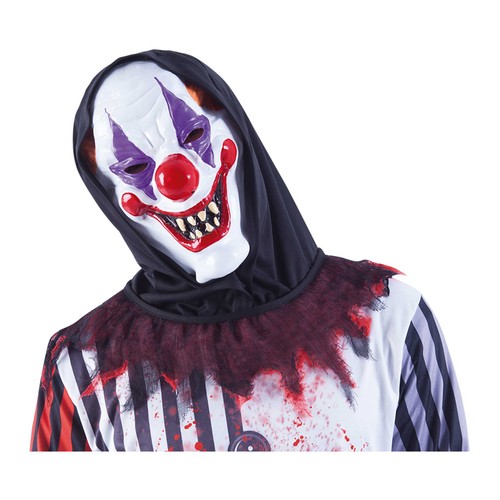 Máscara plástico, payaso loco con capucha. RUBIES