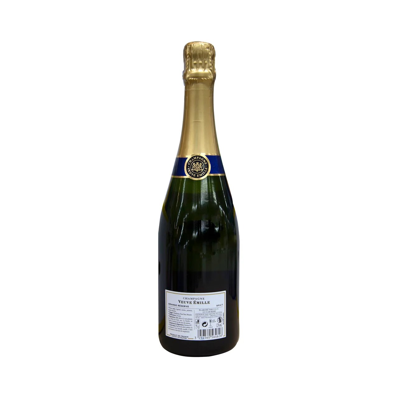 Champagne brut gran reserva, elaborado en Francia botella de 75 cl.