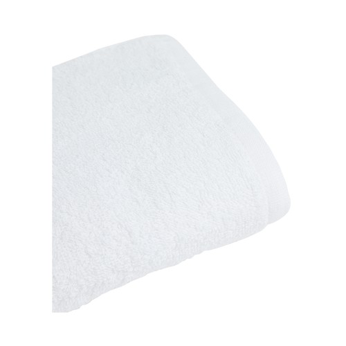 Toalla de ducha blanca 100% algodón, 300g/m² de densidad, 70x130 cm. PRODUCTO ECONÓMICO ALCAMPO.