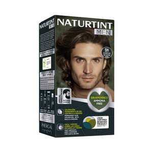 Coloración permanente en gel para barba y cabello, tono 5N castaño claro NATURTINT Men.