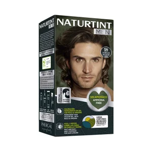 Coloración permanente en gel para barba y cabello, tono 5N castaño claro NATURTINT Men.