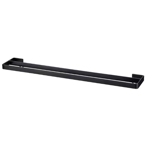 Toallero de metal con tornillos color negro, 60x10x4cm., ACTUEL.