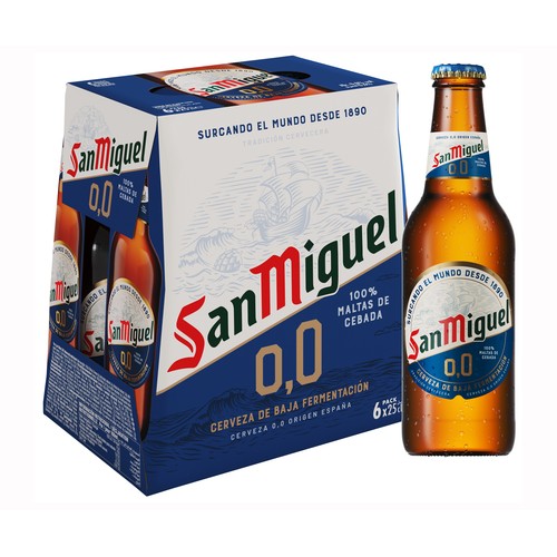 Cervezas sin alcohol 0% SAN MIGUEL Pack 6 uds. x 25 cl.