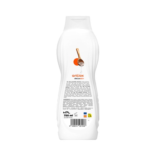 SANKO Antiox Gel de baño antioxidante, protector de la membrana celular 750 ml.