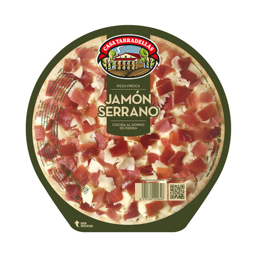 Alcampo CASA TARRADELLAS Pizza fresca de jamón serrano cocida al horno de piedra CASA TARRADELLAS 390 g