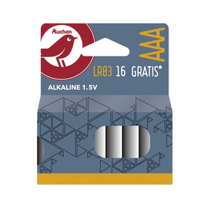Pack de 8+8 pilas alcalinas AAA, LR03, 1,5V, PRODUCTO ALCAMPO.