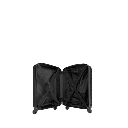 Maleta de cabina rígida de color negro de 50 cm y 4 ruedas ABS, AIRPORT ALCAMPO Diago.