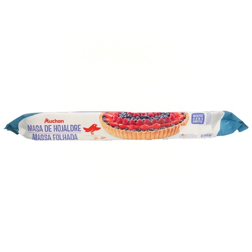 AUCHAN Masa de hojaldre, lista para extender 230 g. Producto Alcampo
