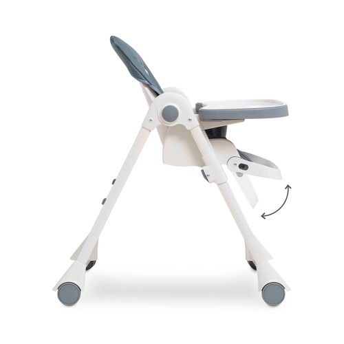 Trona plegable INTERBABY regulable en 3 posiciones, arnés de 5 puntos, color gris.