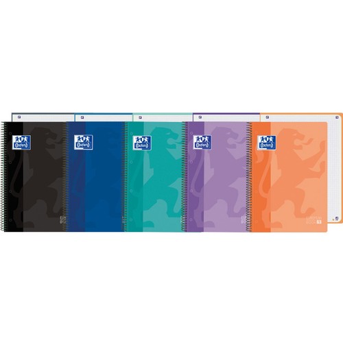 Cuaderno tamaño A4, tapa de plástico, 80 hojas de cuadrícula 5 x 5, OXFORD.