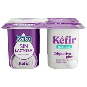 KAIKU Kéfir natural sin lactosa 4 x 125 g.
