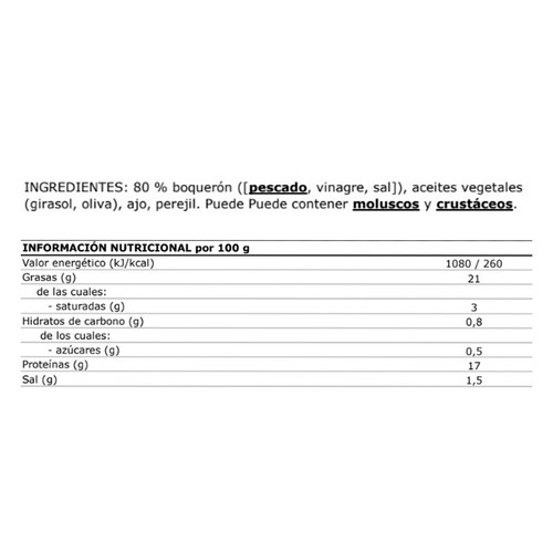 ROYAL boquerones en vinagre con aceite ajo y perejil 250 g.