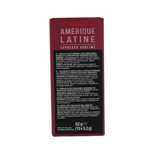 PRODUCTO ALCAMPO Café en cápsulas de América Latina I8, 10 uds.