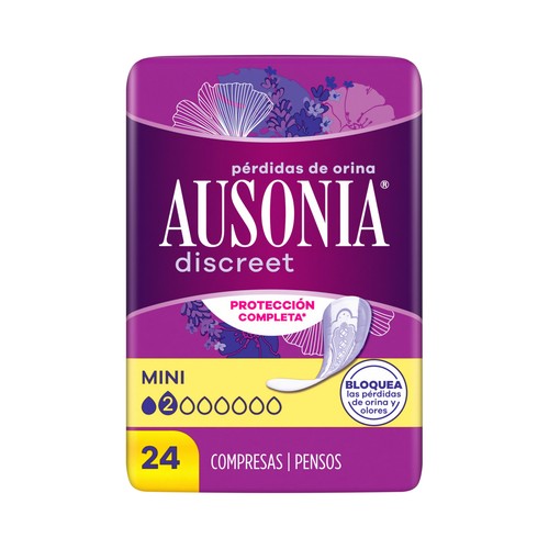 AUSONIA Discreet Compresas mini para perdidas de orina 24 uds.