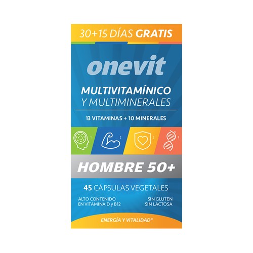 ONEVIT Multivitamínico (13) y multiminerales (11), para hombres 45 uds.