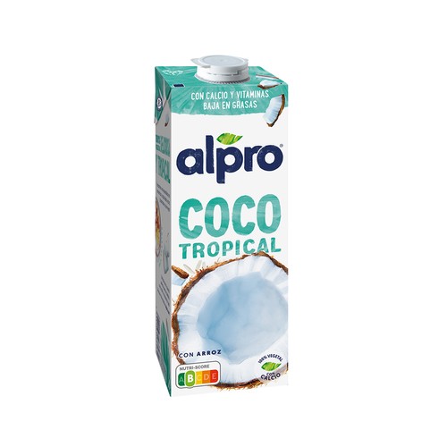 Bebida de coco con arroz, 100% vegetal y sin azúcares añadidos ALPRO 1 l.