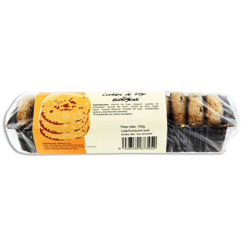 CAMPOMAR NATURE Cookies de trigo ecológicas CAMPOMAR Nature 150 g.