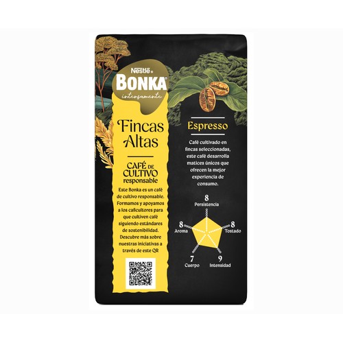 BONKA Café molido natural, espresso y cremoso 250 g.