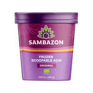 SAMBAZON Tarrina de helado de sorbete de açai de origen ecológico SAMBAZON 500 ml.