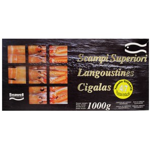 Imagen de SEAWELL Cigalas de tamaño gigante, estuche de 4 a 7 piezas SEAWELL 1 kg.