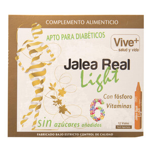 VIVE+ SALUD Y VIDA Jalea Real Light apta para diabéticos, con fósforo y 6 vitaminas, VIVE PLUS SALUD Y VIDA 12 uds.