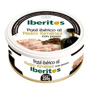 Imagen de IBERITOS Pate iberico Pedro Ximenez con pasas 250 g.