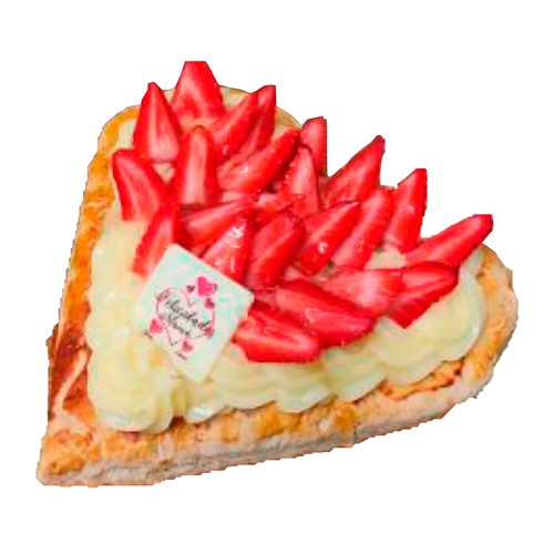 Tarta de hojaldre con fresas con forma de corazón 600 g.