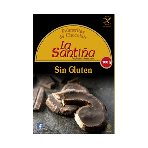 LA SANTIÑA Palmeritas de chocolate, congeladas y elaboradas sin gltuen LA SANTIÑA 100 g,