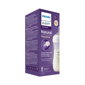 Natural response de Philips Biberón de 260 ml. con tetina flujo 3, para más de 1 mes.