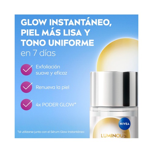 NIVEA Luminous 630 skin glow Exfoliante líquido unificador del tono de la piel 100 ml.