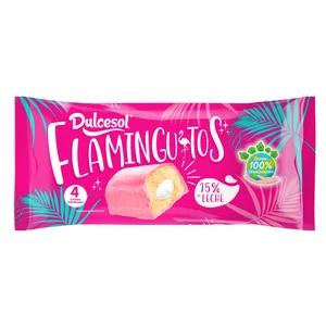 DULCESOL Pastelito relleno de crema sabor nata pack de 4 uds. 220 gr,