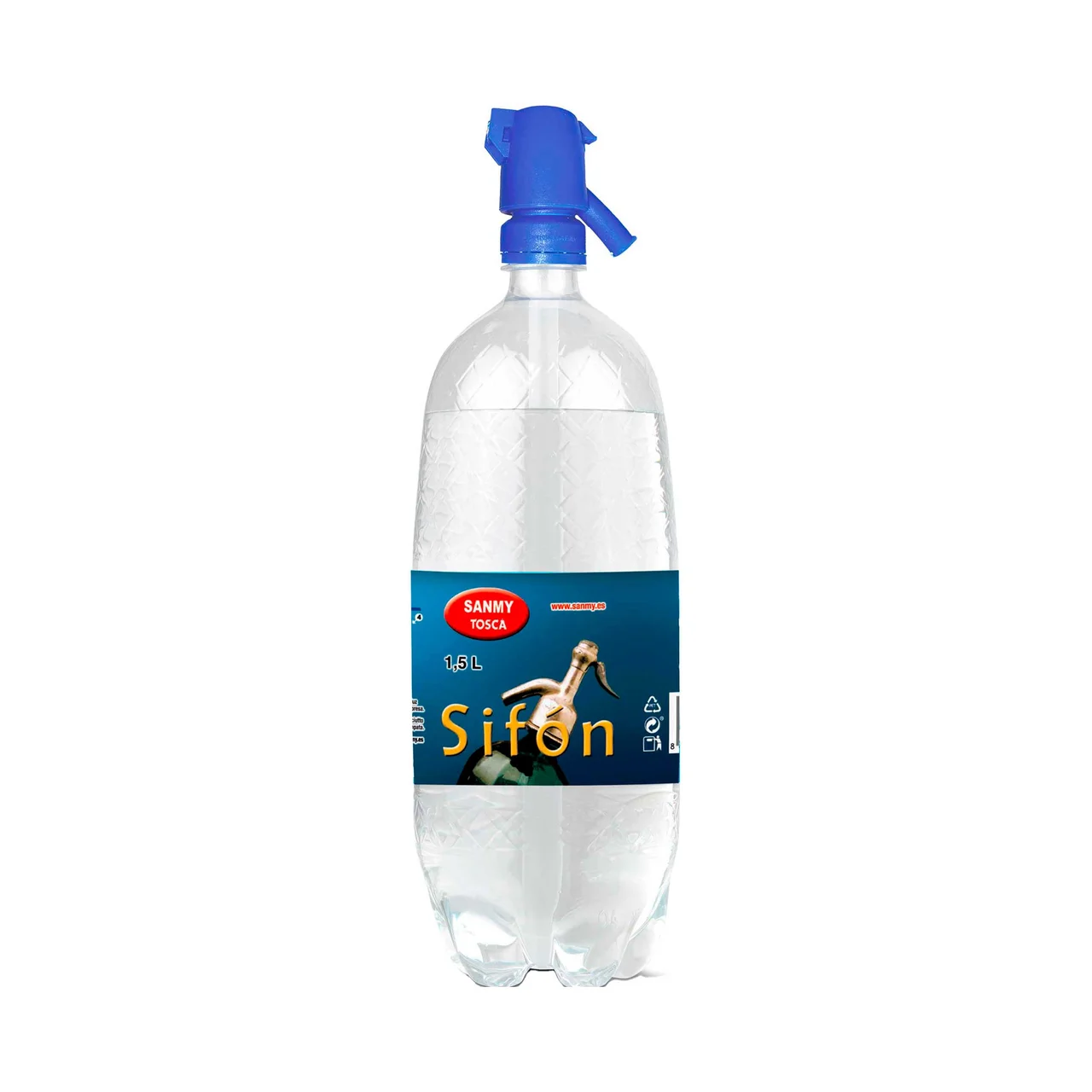 Sifón con tapón botella 1,5 l.