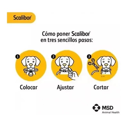 SCALIBOR Collar (65 cm) antiparasitario para razas medianas y grandes.