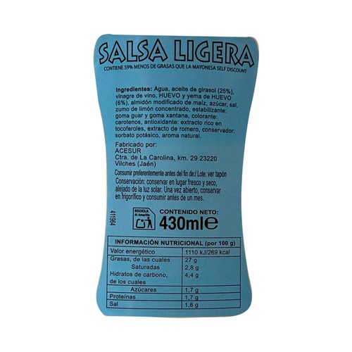 SELF DISCOUNT Salsa ligera 430g