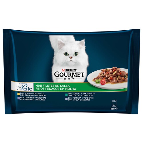 PURINA GOURMET Comida para gatos adultos a base de verduras GOURMET 4 uds. 85 g.