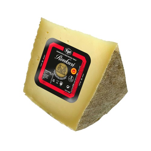 RONKARI Queso Roncal elaborado con leche cruda de oveja con Denominación de Origen Protegida (DOP), cuña.
