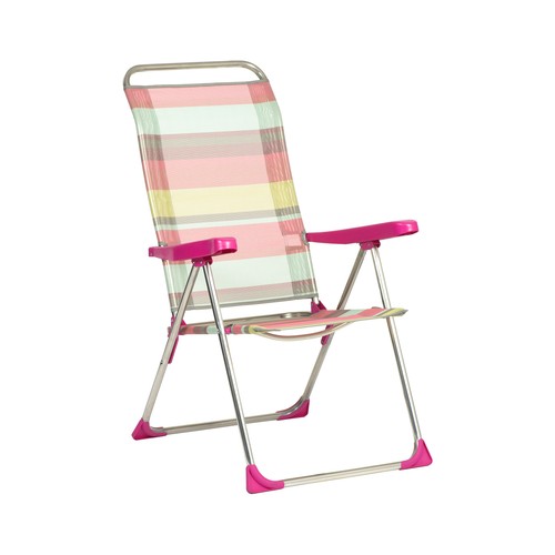 Silla de aluminio y textileno, varios colores, 65x72x113cm ALCO.