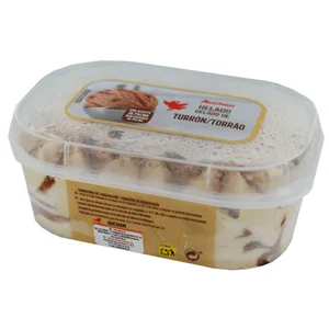 AUCHAN Tarrina de helado de turrón 850 ml. Producto Alcampo