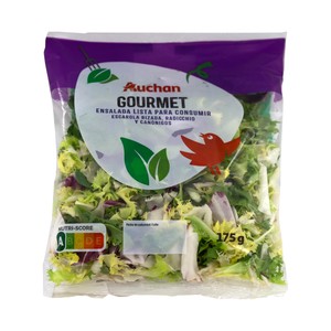 Imagen de AUCHAN Ensalada gourmet (escarola rizada, radicchio y canónigos) bolsa 175 g. Producto Alcampo