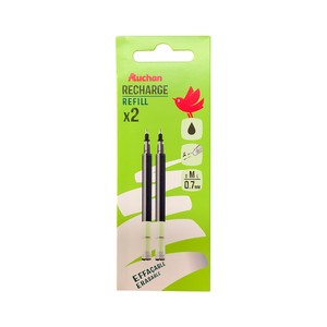 Imagen de 2 recambios de bolígrafo gel borrable negro, ALCAMPO.