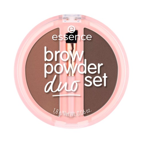 ESSENCE Duo set tono 02 medium Estuche de polvos para cejas definidas.
