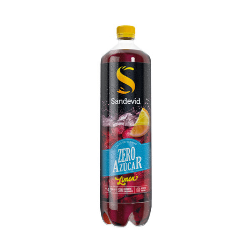 SANDEVID Tinto de verano con limón zero azúcares y sin conservantes ni colorantes SANDEVID Zero botella de 1,5 l.