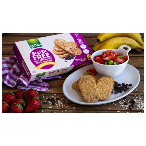 GULLÓN Galletas sin gluten de avena y chips de chocolate 220 g.