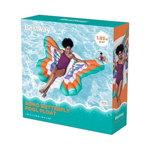 Flotador hinchable Bestway Boho Butterfly 1.93m x 1.76m. BESTWAY