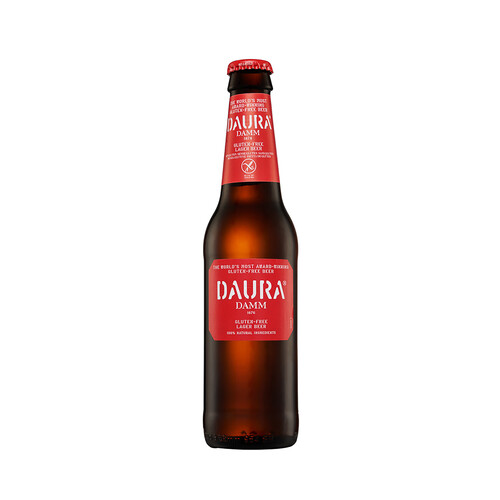 Cerveza sin gluten ESTRELLA DAMM DAURA, botella de 33 cl.