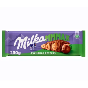 MILKA Chocolate con leche y avellanas entera 250 gr.