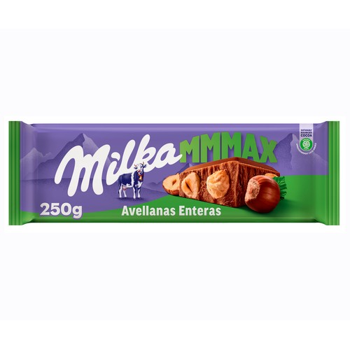 MILKA Chocolate con leche y avellanas entera 250 gr.